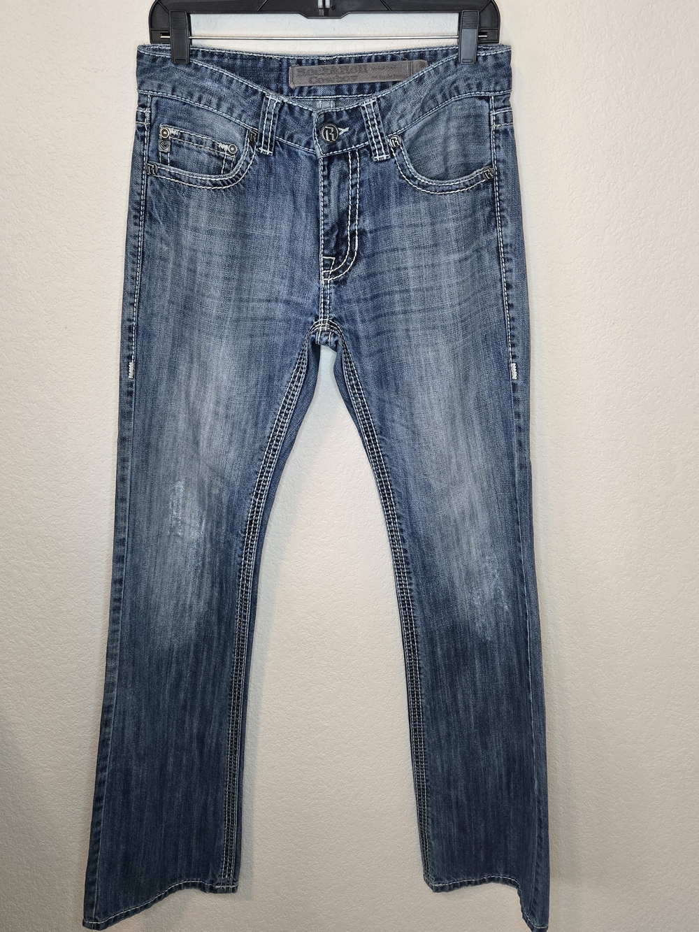 Rock And Roll Cowboy Men's Bootcut Jeans Medium Blue  Signature Back 30x36